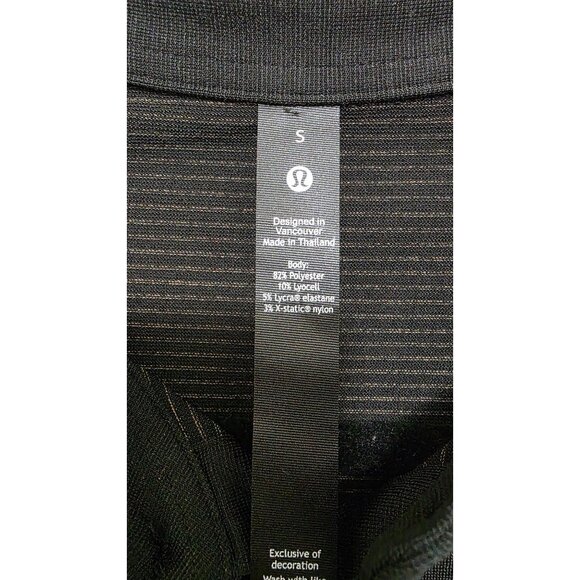 Lululemon Black Polo Shirt UPrep Puma Logo Short Sleeve Lightweight Men's Size S - Picture 7 of 7